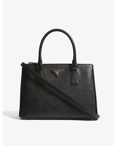 Prada Galleria Small Leather Tote Bag - Black