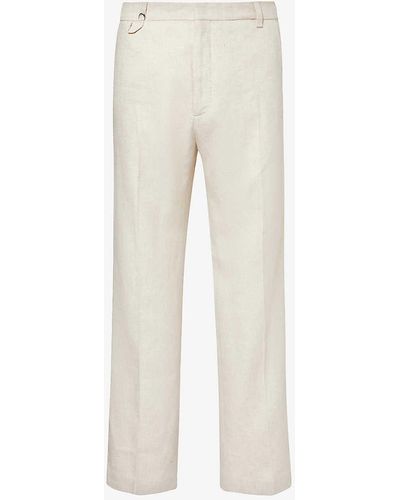 Jacquemus Le Pantalon Melo Straight-leg Linen-blend Trousers - Natural