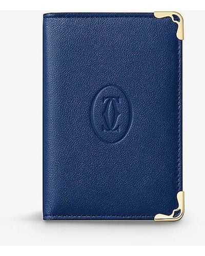 Cartier Must De Leather Card Holder - Blue