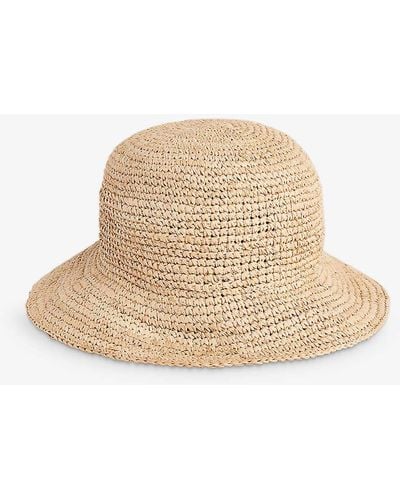 Whistles Braided Straw Bucket Hat - Natural