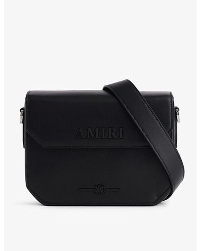 Amiri Logo-embellished Leather Cross-body Bag - Black