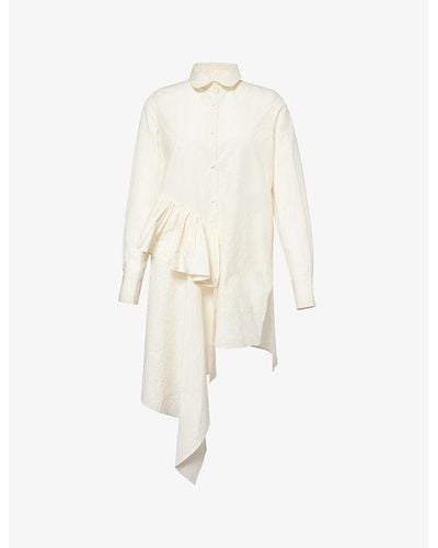 Uma Wang Trista Asymmetric Relaxed-fit Cotton Top - White