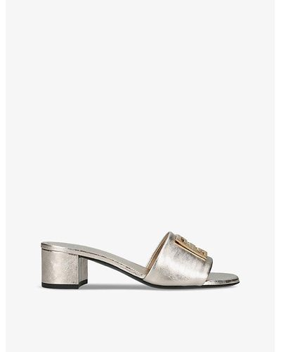 Givenchy 4g Brand-motif Leather Heeled Sandals - White