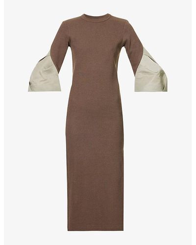 すずらん 値下げ不可 Sacai suiting mix dress | irai.co.id