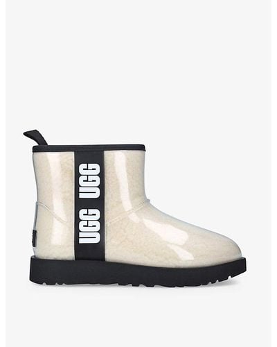 UGG Classic Clear Mini Pvc And Faux-shearling Boots - Black