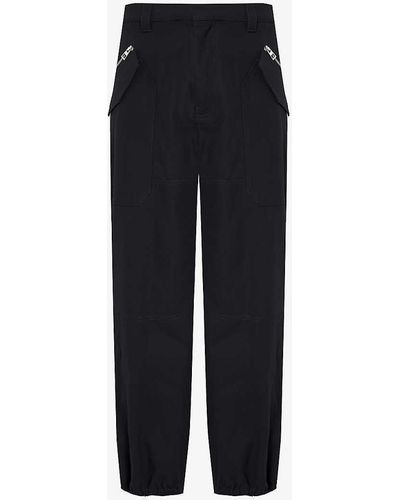 Loewe Panelled Relaxed-fit Cotton-twill Cargo Trousers - Blue