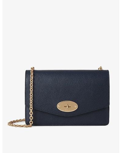 Mulberry Darley Small Grained-leather Clutch Bag - Blue