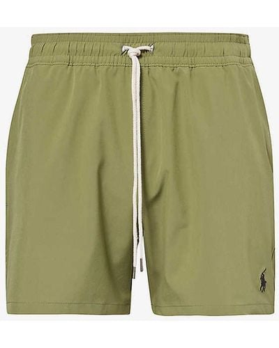 Polo Ralph Lauren Traveller Logo-embroidered Stretch Recycled-polyester Swim Shorts Xx - Green