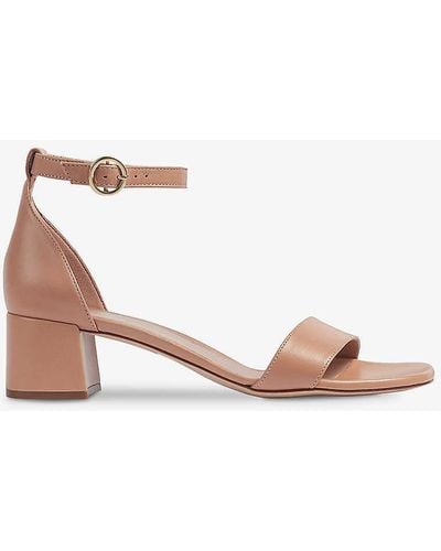 LK Bennett Nanette Low-heel Leather Sandals - Pink