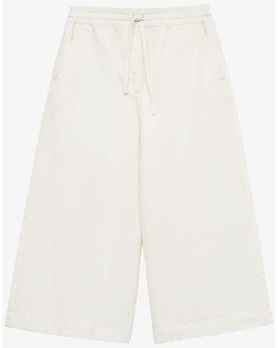 Loewe X Paula's Ibiza Cropped Wide-leg Mid-rise Cotton-blend Trouser - White