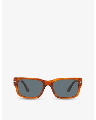 Persol Po3315s Rectangle-frame Tortoiseshell Acetate Sunglasses - Blue