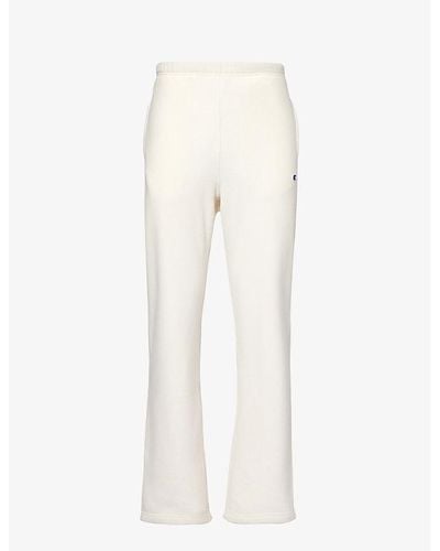 Champion Brand-appliqué Drawstring-waistband Cotton-blend jogging Bottoms X - White