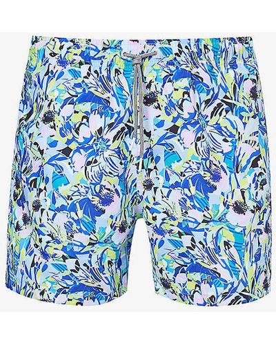 Boardies Amelia Graphic-print Recycled-polyester Swim Shorts Xx - Blue