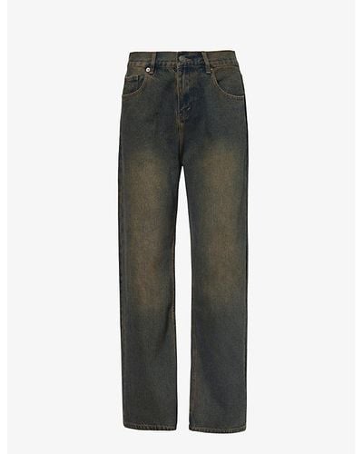 Wynn Hamlyn Wide-leg High-rise Denim Jeans - Gray