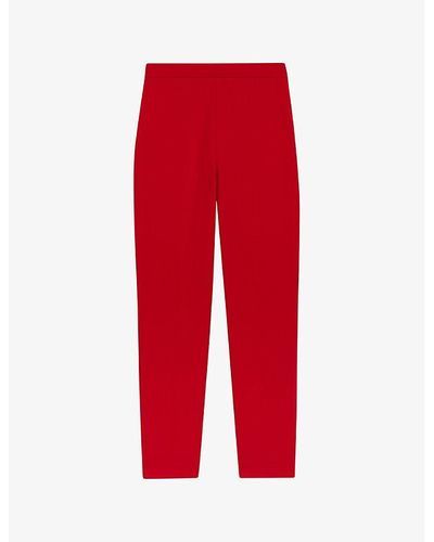 Ted Baker Manabut Slim-fit High-rise Stretch-woven Trousers - Red