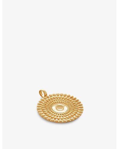 Monica Vinader Juno Disk 18ct -plated Vermeil Recycled Sterling-silver Pendant - Metallic