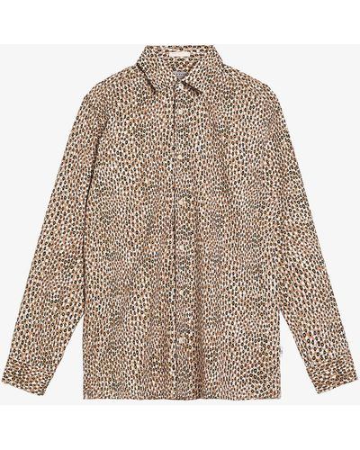 Ted Baker Dunston Graphic-print Cotton Shirt - Brown