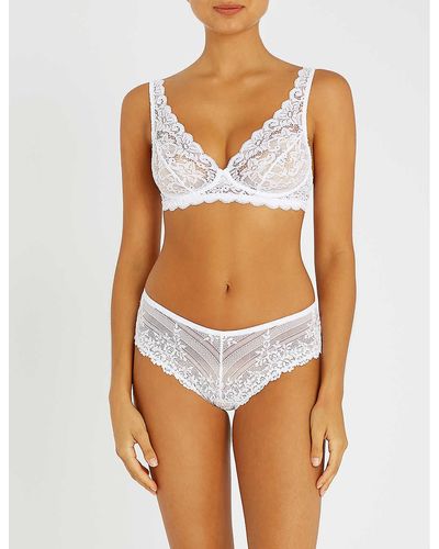 Hanro Moments Lace Soft-cup Bra - Blue