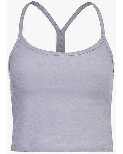 Beyond Yoga Spacedye Scoop-neck Stretch-woven Top X - Grey