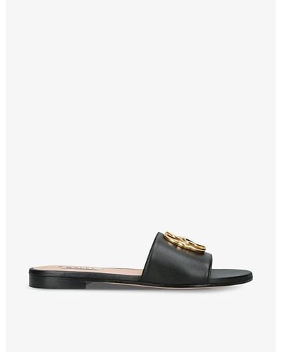 Bally Ghis Logo-plaque Leather Sandals - Black