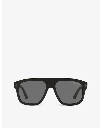 Tom Ford Ft0777-n 56 Thor Square-frame Acetate Sunglasses - Gray