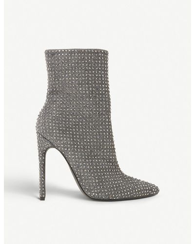 Steve Madden Wifey Rhinestone-embellished Ankle Boots - Gray