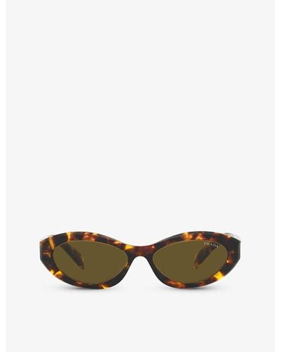 Prada Pr 26zs Irregular-shape Acetate Sunglasses - Green
