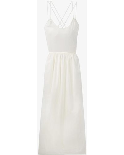 The Kooples Open-back Cotton-blend Maxi Dress - White