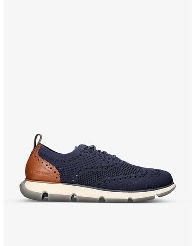 Cole Haan Zerogrand Stitchlite Knitted Oxford Shoes - Blue