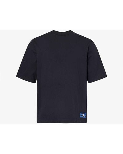 Burberry Equestrian Knight Design Brand-patch Cotton-jersey T-shirt X - Blue