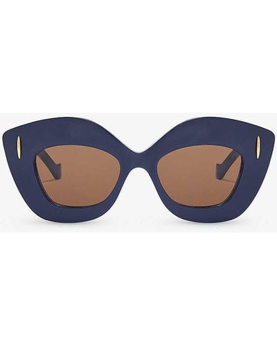 Loewe G736sunx02 Retro-screen Acetate Sunglasses - Blue