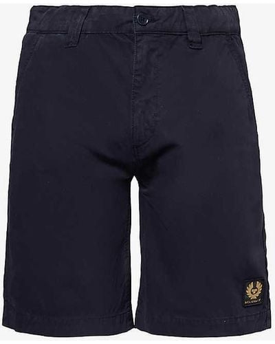 Belstaff Dalesman Brand-patch Cotton Shorts - Blue