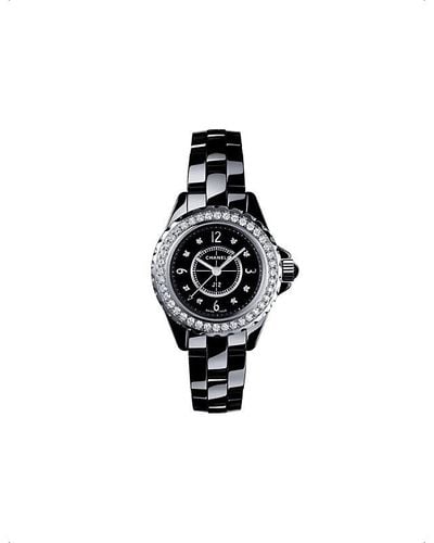 Chanel H2571 J12 29mm Diamonds High-tech Ceramic, Steel And 0.13ct Diamond Quartz Watch - Black
