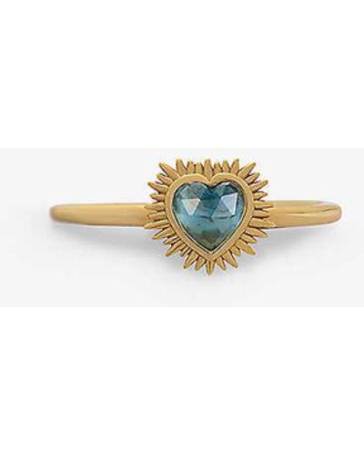 Rachel Jackson Electric Love London Blue-topaz 22ct -plated Sterling Silver Ring - White