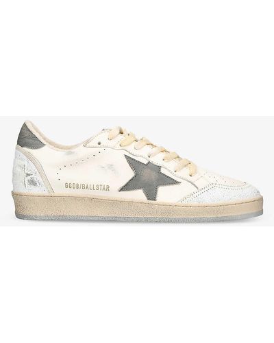 Golden Goose Ball Star Star-applique Leather Low-top Trainers - Natural