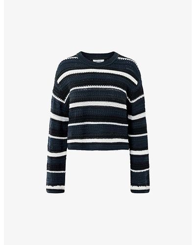 Nué Notes Waymond Stripe Crochet-knit Sweater - Black