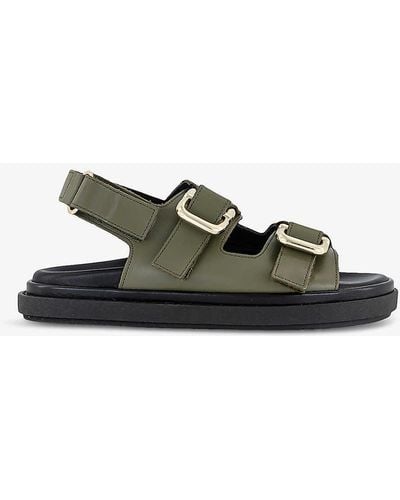 Alohas Harper Buckle-straps Leather Sandals - Green
