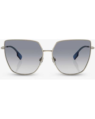 Burberry Be3143 Alexis Butterfly-frame Metal Sunglasses - Metallic