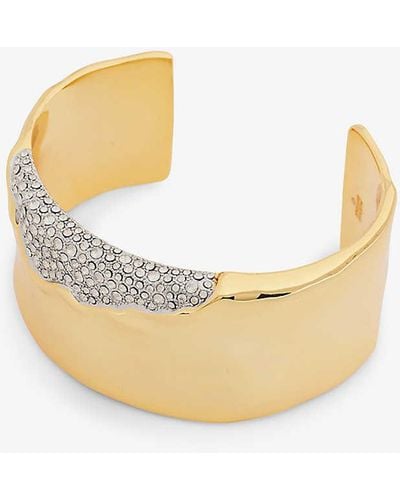 Alexis Solanales Crystal-embellished 14ct Yellow Gold-plated Brass Bracelet - Metallic