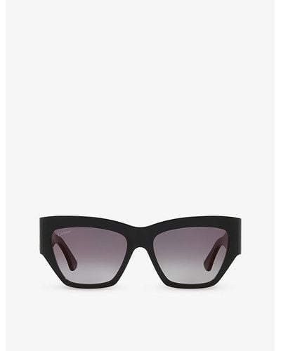 Cartier Ct0435s Cat-eye Acetate Sunglasses - Black