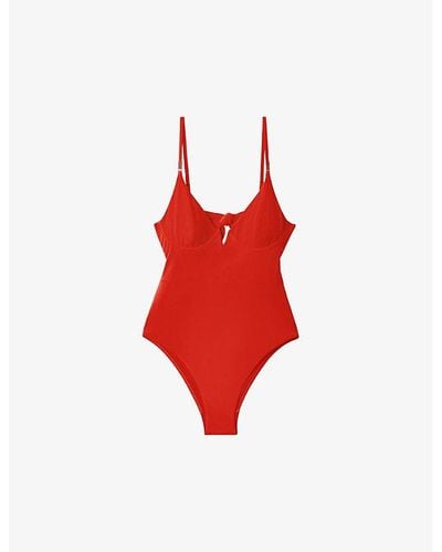 Reiss Amber Underwi Tie-back Swimsuit - Red