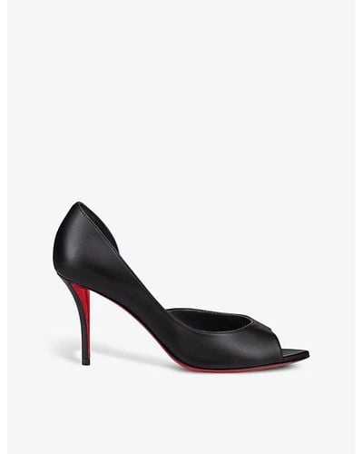 Christian Louboutin Apostropha 80 Pointed-toe Leather Courts - Black