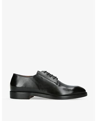 Zegna Torino Tonal-stitching Leather Oxford Shoes - Black