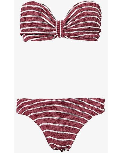 Hunza G Jean Striped Recycled Polyester-blend Bikini - Pink
