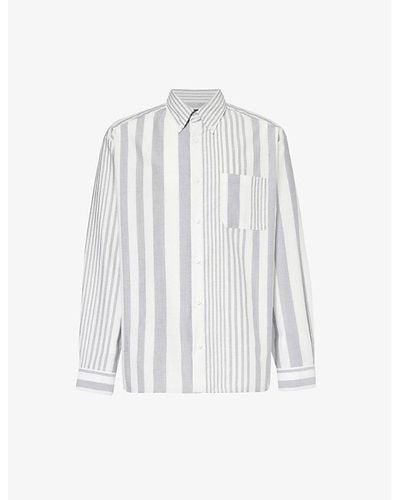 A.P.C. Striped Relaxed-fit Cotton Shirt - White