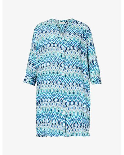 Aspiga Mila Geo-pattern Woven Mini Dress - Blue