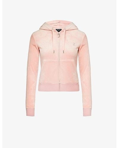 Juicy Couture Robertson Logo-embellished Velour Hoody X - Pink