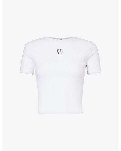 4th & Reckless Dayna Logo-print Cotton-blend Jersey T-shirt - White