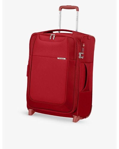 Samsonite Spinner Soft-shell 4 Wheel Branded Woven Cabin Suitcase - Red
