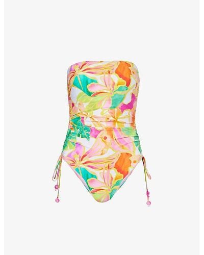 Seafolly Wonder Floral-pattern Swimsuit - White